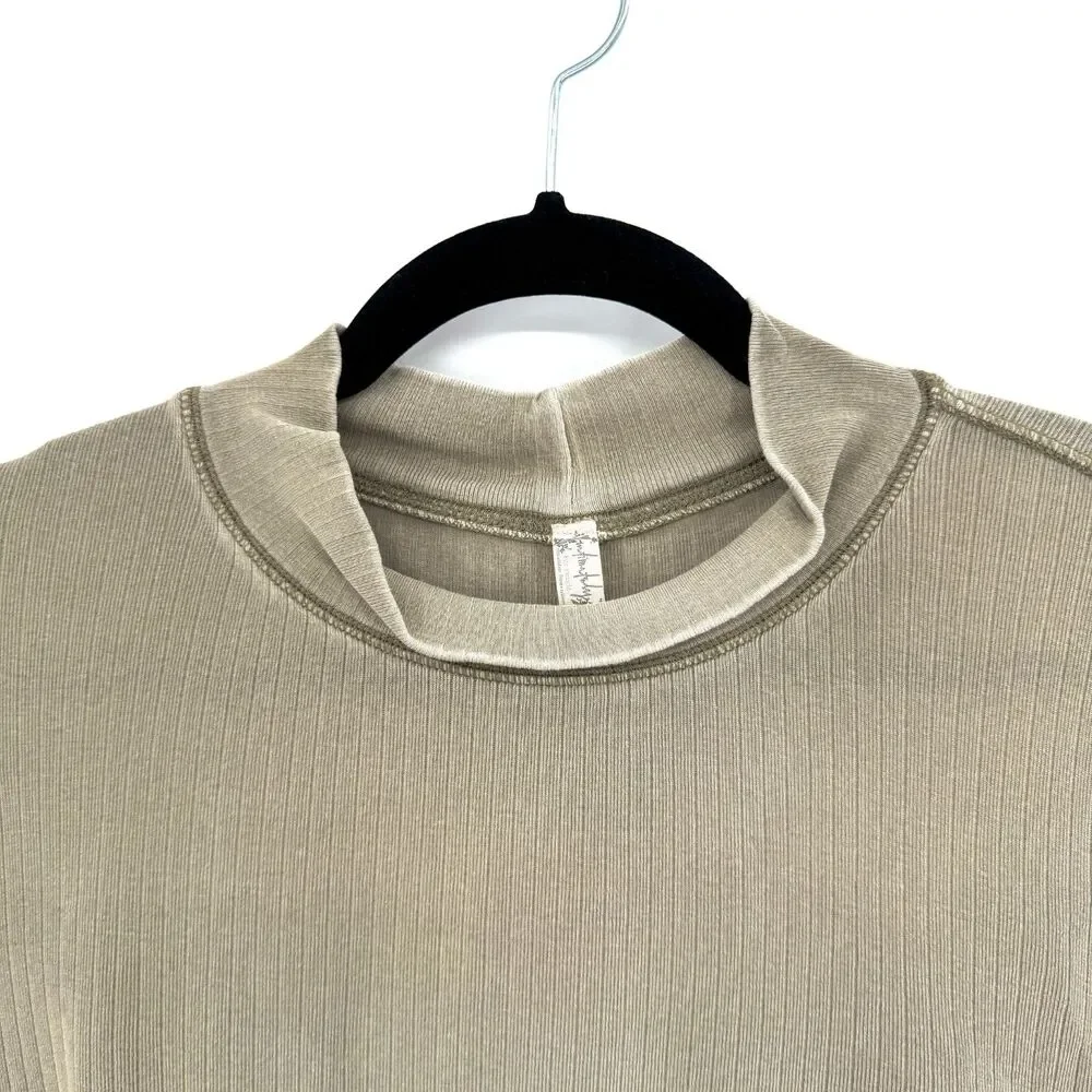 FREE PEOPLE Intimately Free Light Green Long Sleeve Turtleneck Size M